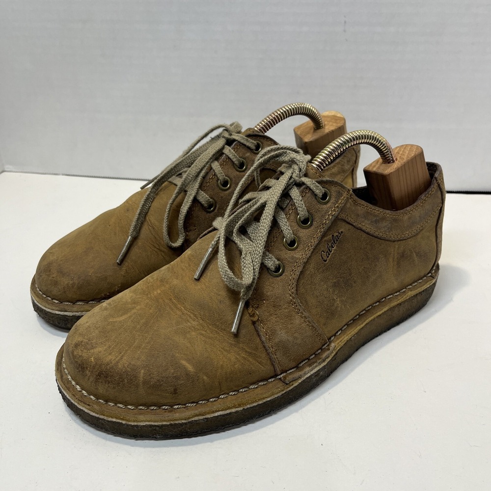 Cabelas Mens 8M Oxford Lace Up Flat Comfort 82-5680 Brown Leather Shoes Versatil